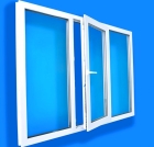 Пластиковое окно Veka Softline трехстворчатое 1400мм*2100 мм