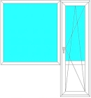 Пластиковое окно Veka Softline  балконный модуль 2100мм*2100мм