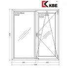 Двустворчатое окно под ключ KBE 1400*1300
