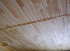 Общив потолка деревянной вагонкой с устройством каркаса