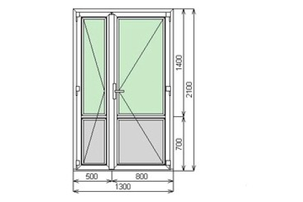 Пластиковая дверь GRUNDER (1300х2100)
